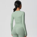 nude feel brushed yoga top - quick-dry, compression fit, long sleeve activewear for running and fitness