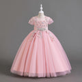 wedding dress kids' short-sleeve princess dress flower girl piano performance dress children's dress