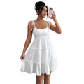French women's summer new dress european and american cross-border  short skirt cake skirt elegant tie-up suspender skirt