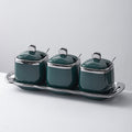 Seasoning box kitchen for homenordicaccessible luxury ceramic seasoning jar seasoning jar salt msg jar good-looking combination suit