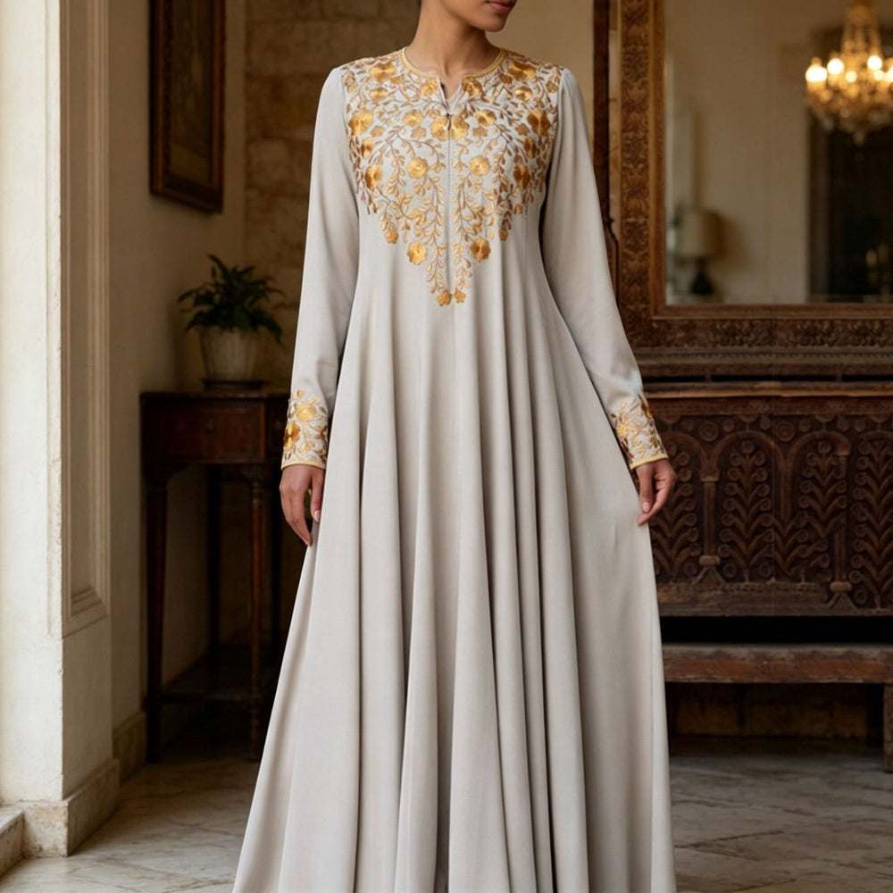 spring new arrivals: european and american style long sleeve casual dress - simple, elegant, and fashionable printed maxi dress