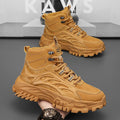 Men's martin boots: breathable, high-top, british-inspired retro work boots for autumn. ideal for outdoor hiking, desert exploration, and tactical operations. also known as "big yellow boots."