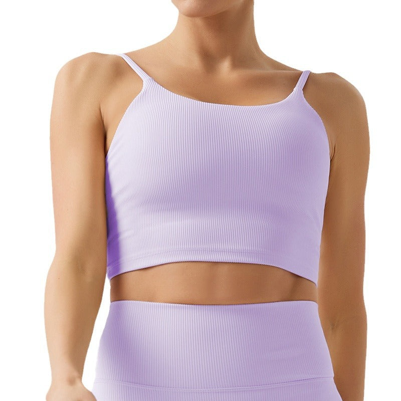 ribbed fabric nude yoga clothes training fitness clothes high waist running sports fitness clothes suit jink female