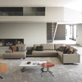 Accessible luxury genuine leather sofa imperial slot l-shaped first layer cowhide art living room sofa italian small apartment corner sofa