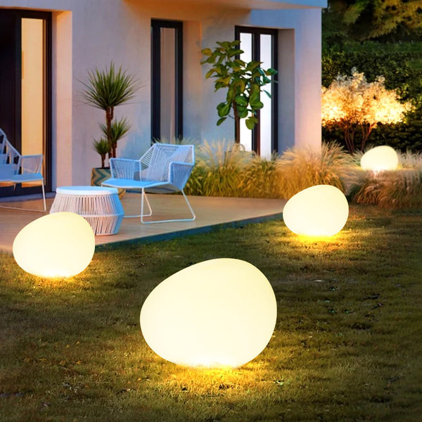 Floor lamp Night lamp Outdoor solar lawn lamp Floor plug-in courtyard Moon lamp Villa yard Garden pebble lamp