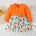 Children's long-sleeved floral bubble dress