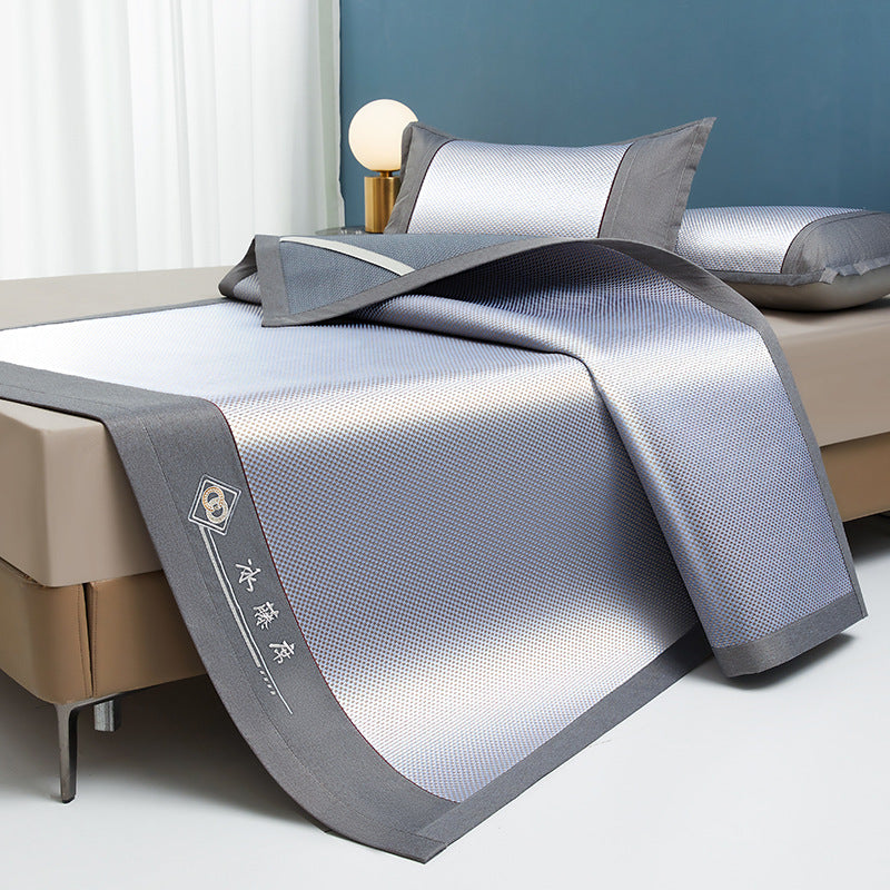 Summer Ice Silk Ice Rattan Mat Three-piece Set Summer Folding Washed Air Conditioning Mat Single Student Ice Not Cold Soft Mat