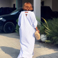 European and american cross-border women's clothing  summer new arrival: african plus size patchwork v-neck loose striped maxi dress
