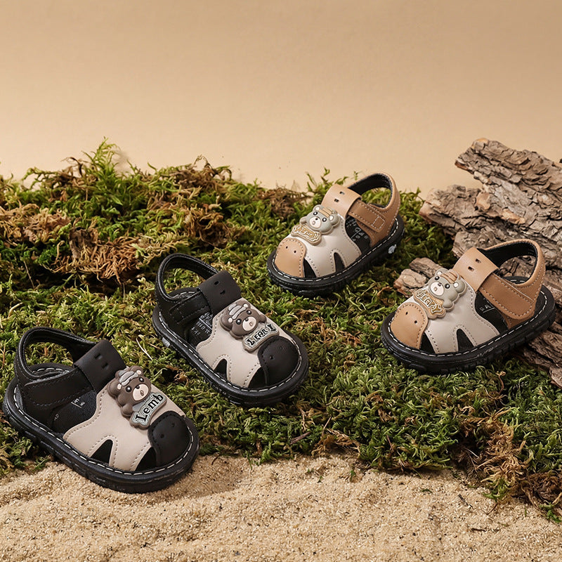 Jiaojiao shoes baby boy shoes soft bottom baby toddler shoes kids toe cap sandals 0-1 years old 2 non-slip boys and girls summer