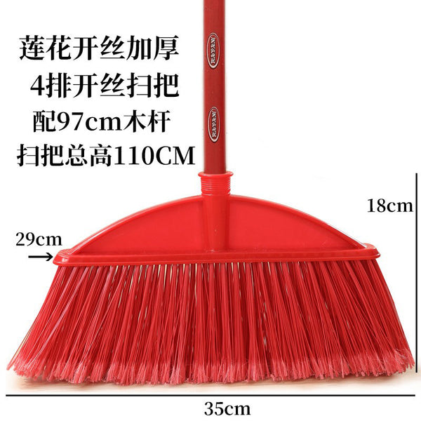 Wrap silk hard-haired plastic broom, soft-haired rubber water broom, household cleaning and sanitation broom wholesale distribution