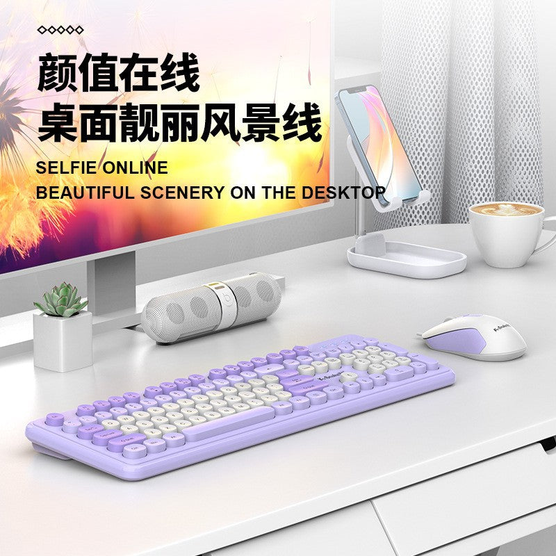 Viper km200 wired keyboard and mouse combo - mechanical feel, color matching, usb, for office, pc, and laptop