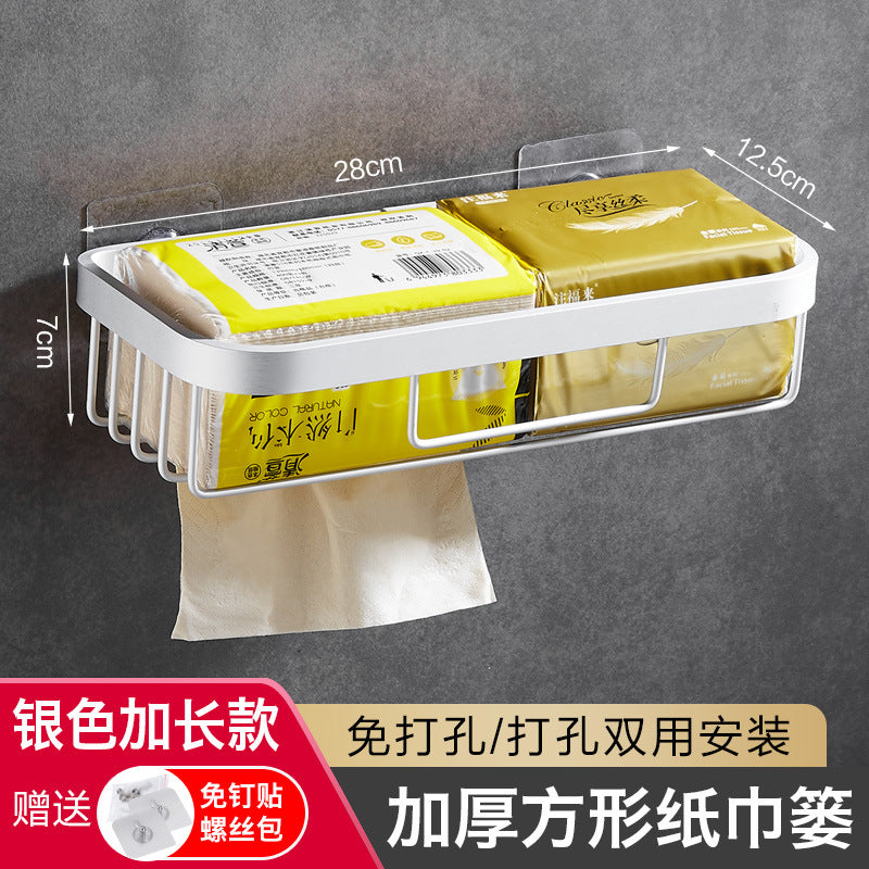 No punching toilet tissue box toilet toilet toilet paper roll paper toilet paper toilet paper storage wall-mounted rack