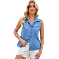 European and american cross-border  summer new arrival:  independent site washed slim-fit sleeveless denim tank top for women