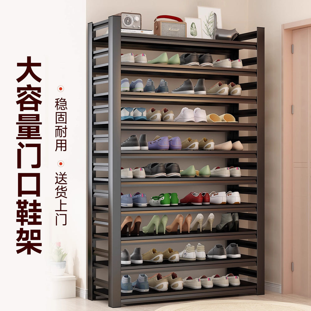Steel shoe rack for home door floor-standing multi-layer storage rack iron art simple storage rack entrance door shoe cabinet