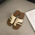 Women's thong sandals - new 2025 summer korean style retro minimalist design - perfect with skirts, wearable outdoors, flat roman sandals