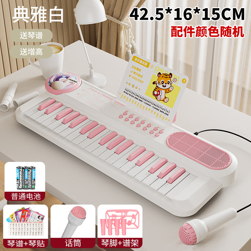 Playable 37-key multifunctional electronic keyboard for early childhood education, piano toy with microphone for boys and girls