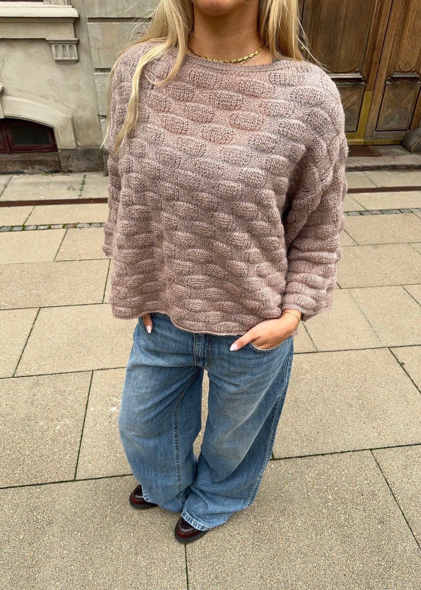 Cross-border independent station  European and American sweaters women's wish crew neck loose medium-sleeved sweater fashion pullover knitted sweater