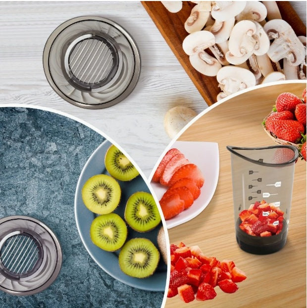 Stainless steel watermelon & egg slicer - home fruit cutter, slicer, cup, pulp remover, dicing & chopping tool