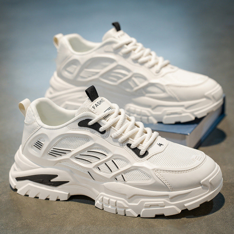 Men's shoes 2025 new winter collection: versatile casual athletic mesh breathable non-slip wear-resistant height increasing dad sneakers
