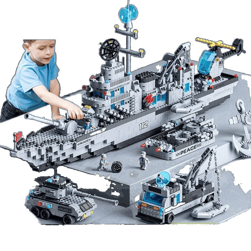 Fujian ship aircraft carrier China building block Shandong Liaoning aircraft carrier children's assembled toys educational compatible Lego