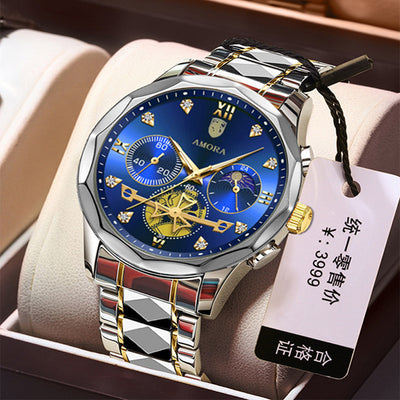 New fashion business men's watch - stylish and trendy design, non-mechanical, waterproof, luminous men's wristwatch