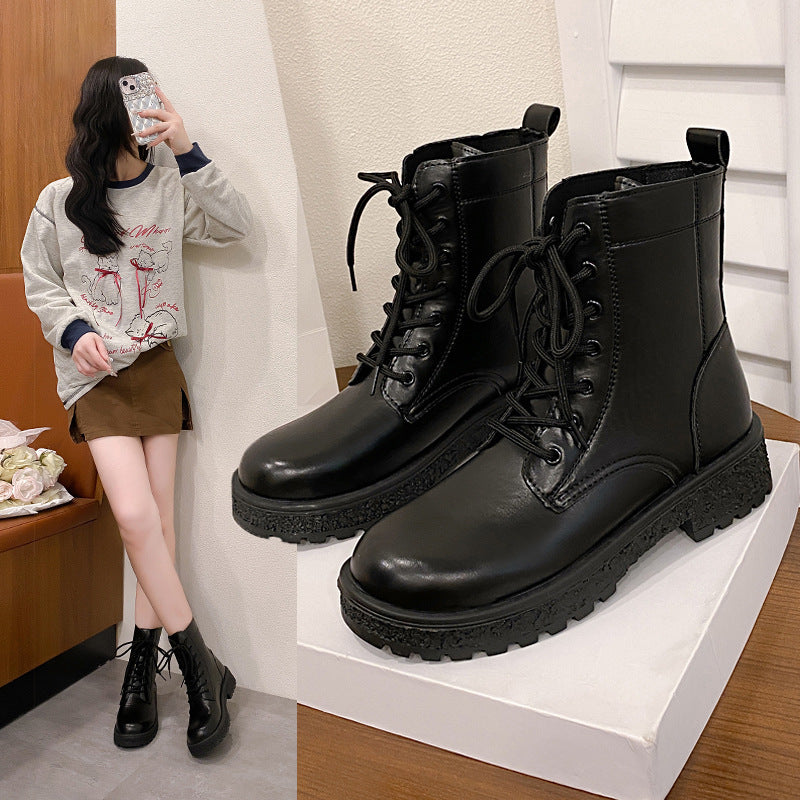 hot-selling plus sizefall and winter women's mid-high-top fleece-linedheattecheasiest for matchboots