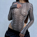fashionnew arrivalsexylong sleeves tight inner wear trendyletterprinting mesh see-through jumpsuit for women