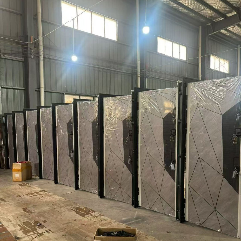 Russian door central asia turkish mdf panel door thermal insulation entrance apartment door export engineering steel security door
