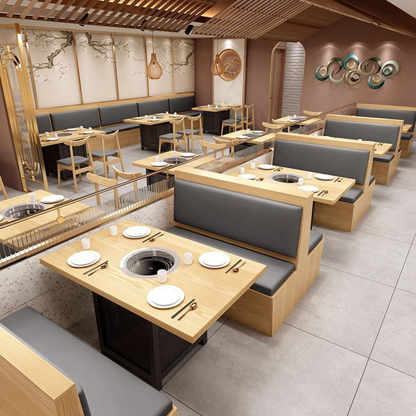 Customized hot pot shop plate deck sofa simple milk tea dessert shop buffet coffee western restaurant table chair combination