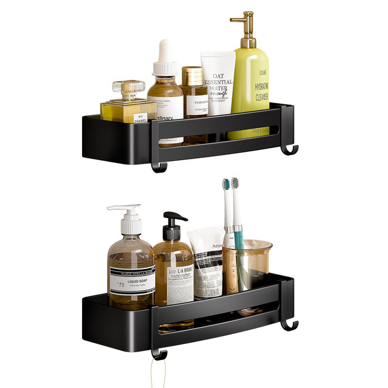 Bathroom black corner shelf, no punching, bathroom, washroom, bathroom, storage rack, tripod, corner storage rack