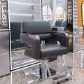 Smoke-colored backrest + (silver stainless steel square plate) + silver plate tread