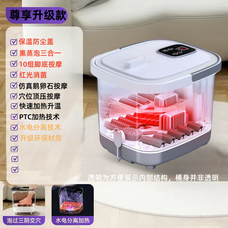 Fully automatic electric heated extra-deep foot soak tub - intelligent massage foot bath with constant temperature control, designed specifically for leg soaks