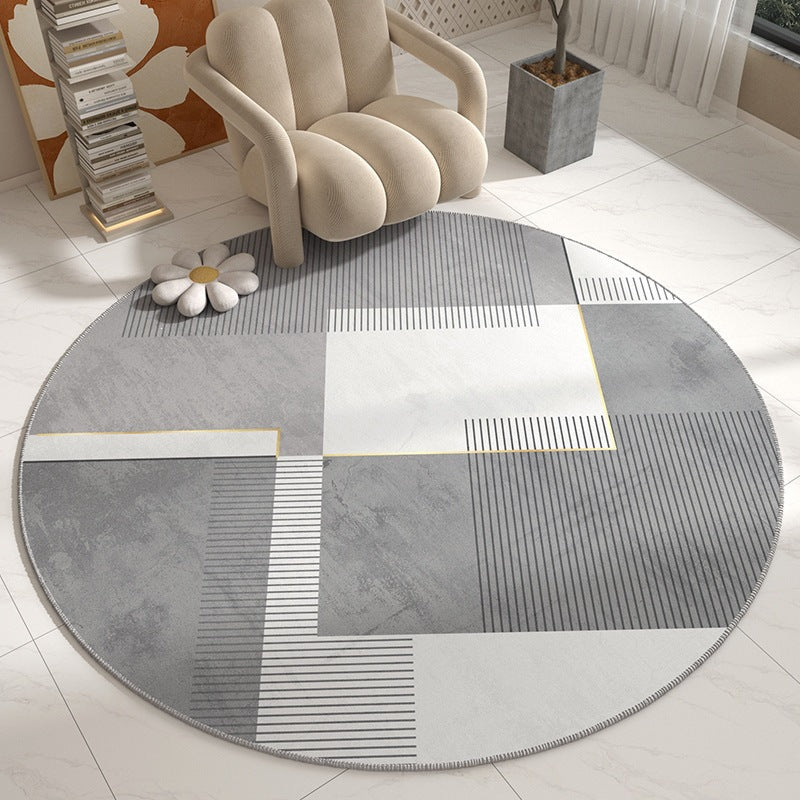 round carpet crystal velvet study computer swivel chair mat non-slip carpet floor protection mat bedroom bedside blanket