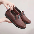 Soft leather soft bottom ladieswear shoes flatsabrasion resistantwaterproofbows work shoes wechat group purchase live broadcast one piece dropshipping