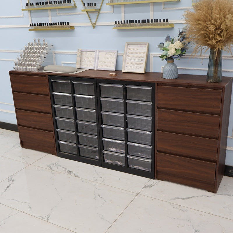 Solid wood antique walnut manicure counter display cabinet nail polish storage cabinet nail polish glue nail shop locker