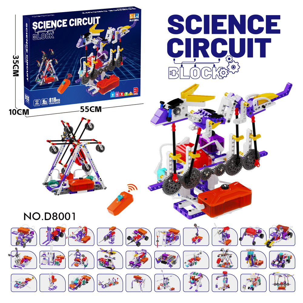 Kids puzzle stereo building large capsules electrical building blocks toys mechanical electric circuit science and education physics small experiment