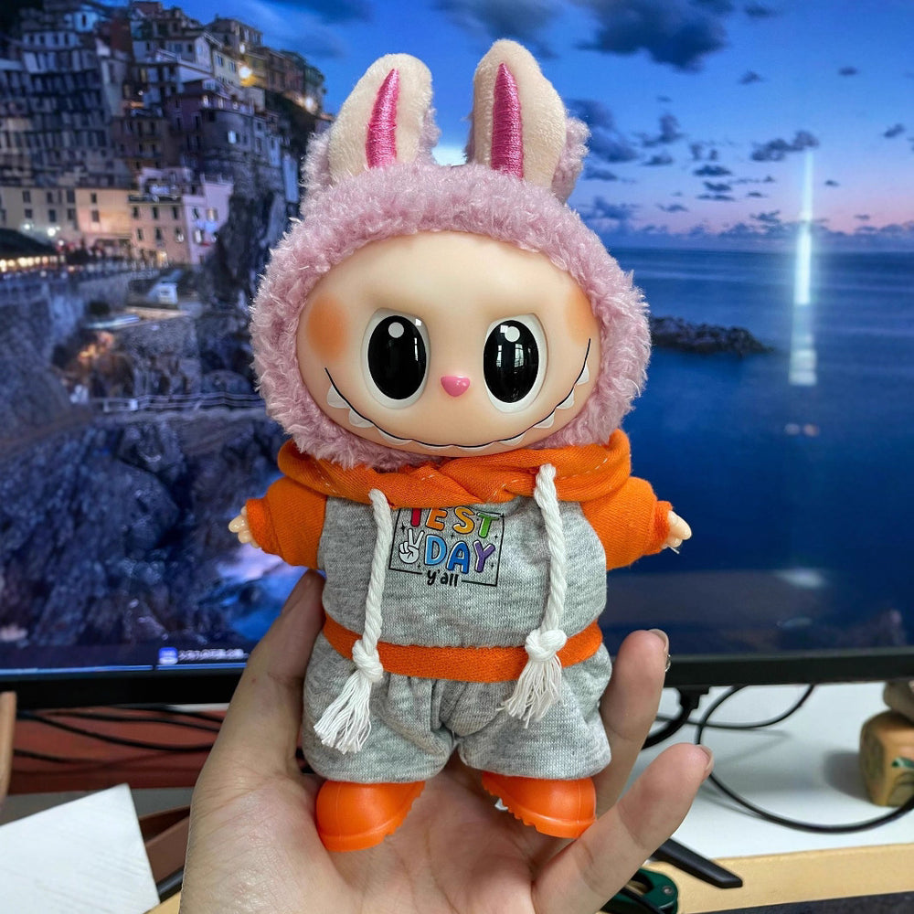 Labubu doll clothes only - 17cm plush doll cute dress-up outfit for generations 1, 2, and 3 - sports set