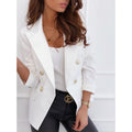 Independent station  fall and winternew arrival long sleevespure color double-breasted suit small outwear