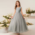Amazon custom girls' long formal dress - host, runway, performance, kids' party, banquet, evening gown - new european and american style