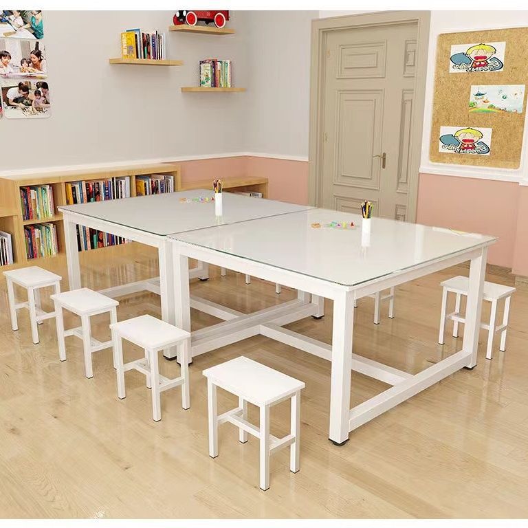 Kindergarten primary school students color desks and chairs children's studio training painting table art manual tutoring class