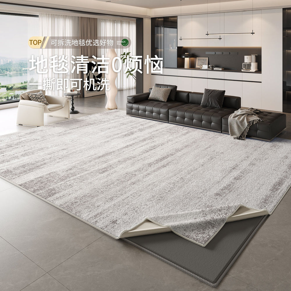 Italian-style removable double-layer rug for living room and bedroom, 2026 new arrival, easy-care bedside mat, minimalist detachable carpet