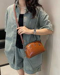 Tc genuine leather women's bag coin mobile phone bag 2025new arrival mahjong bag first layer cowhide single mini shoulder crossbody bag