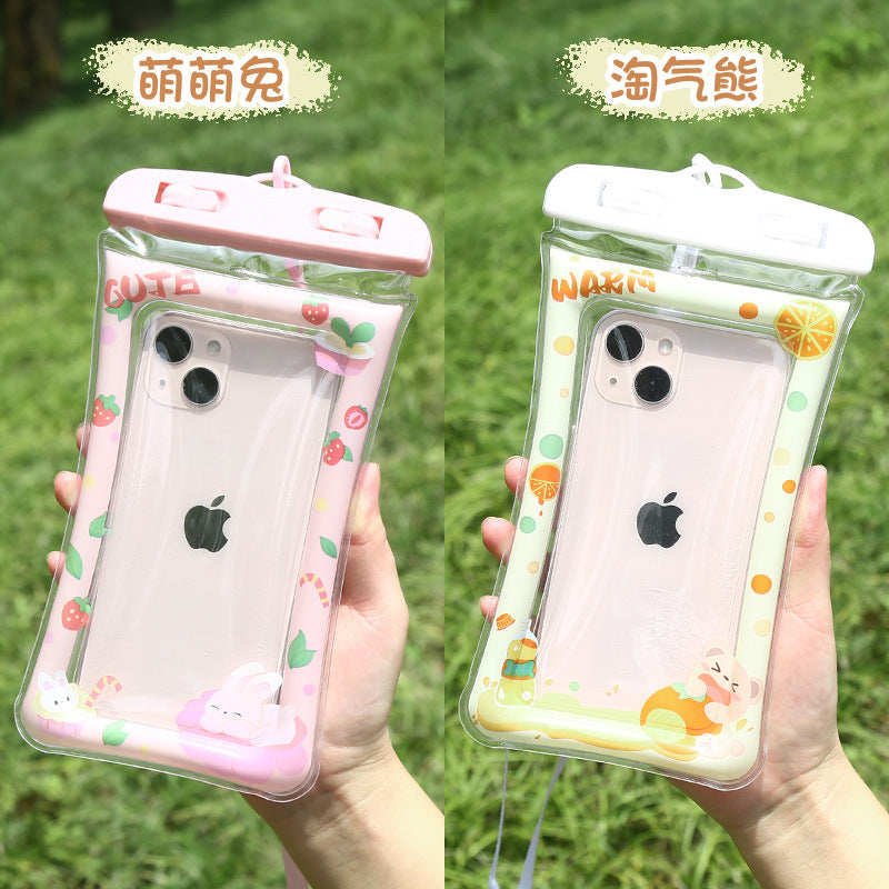 Airbag phone waterproof case - touchscreen compatible for swimming, floating, water parks, water fights, diving - waterproof phone pouch