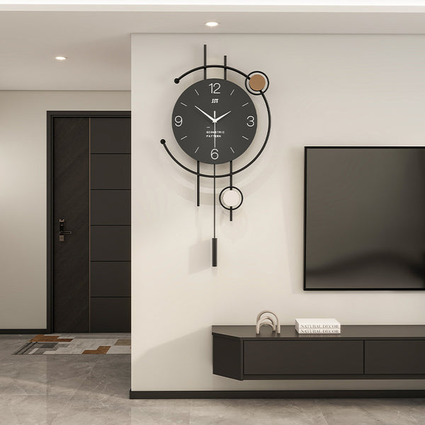 Wall clock living room advanced sense clock modern simple new non-punching wall hanging home dining room decoration silent clock
