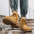 Men's safety boots - spring collection: durable, wear-resistant construction boots for work sites, waterproof, slip-resistant, hiking, and outdoor activities