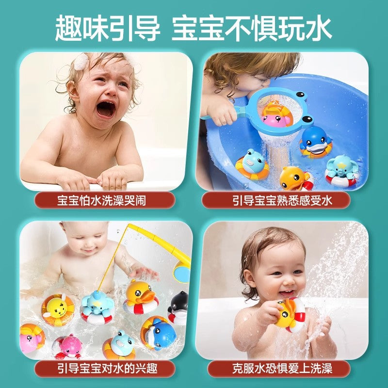 Infant & toddler bath toys - duck, penguin, frog & more! - water play, shower fun, swimming & magnetic fishing