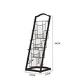 Minimalist multi-tier magazine rack display stand - freestanding bookshelf organizer for newspapers, magazines, and storage