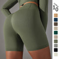 fashion seamless pure color dot jacquard high waist tummy control butt lift yoga shorts sports running fitness pants for women