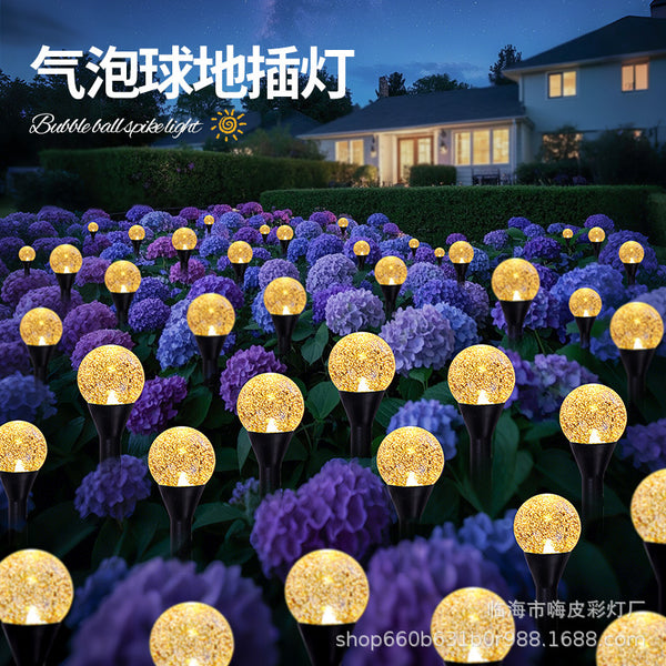 LED solar bubble ball floor plug light outdoor waterproof festival atmosphere light garden lawn decoration landscape light