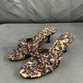 Spain 2024 spring new one-strap open-back trf slippers mesh fabric bowknot decor high heel sandals